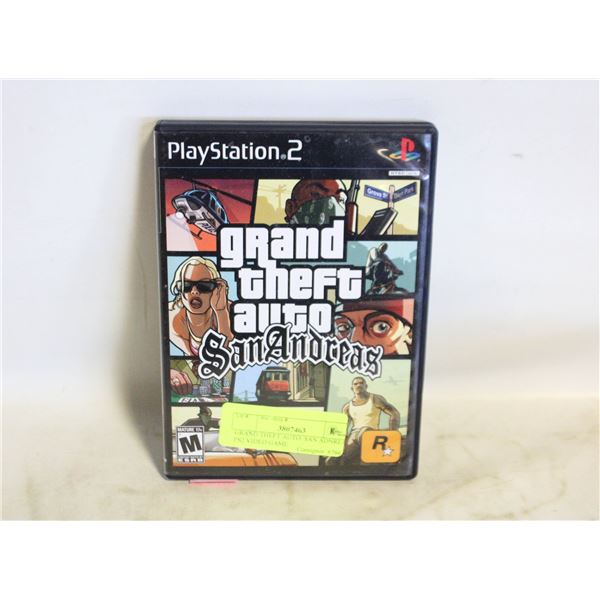 GRAND THEFT AUTO: SAN ADNREAS PS2 VIDEO GAME