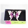 Image 1 : PURPLE & WHITE ENAMEL W CRYSTAL ACCENT