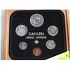 Image 1 : 1981 6 COIN SET IN LEATHER & WOOD CASE