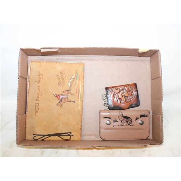 VINTAGE INDIGENOUS LEATHER KEYCHAIN,