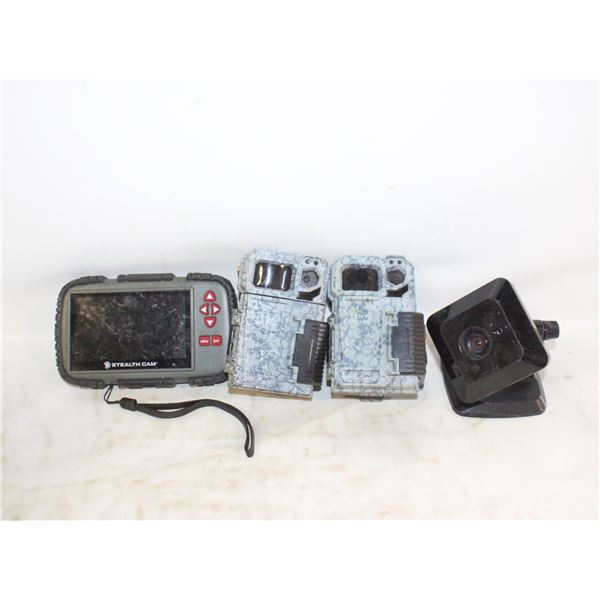 BOX OF TRAIL CAMERAS