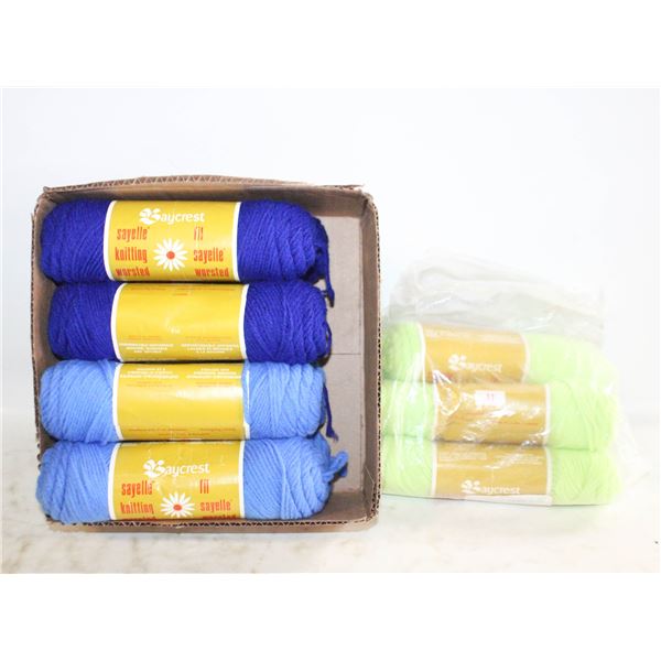 VINTAGE BAYCREST SAYELLE WORSTED YARN LOT