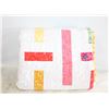 Image 1 : HOME-MADE QUILT, 78"X57", RED, YELLOW,