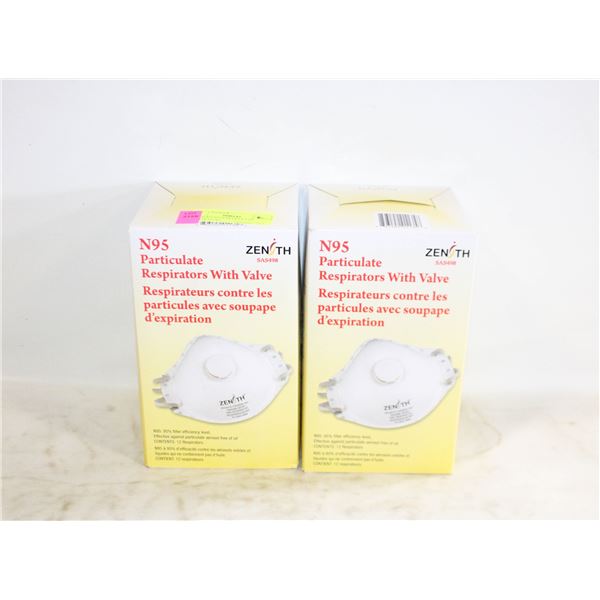 24 PACKS N95 PARTICULATE RESPIRATORS