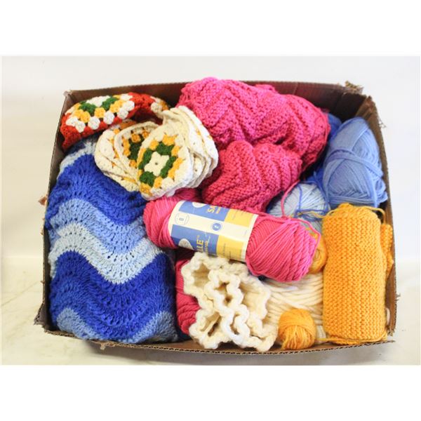 KNITTING YARN & UNFINISHED PROJECTS LOT