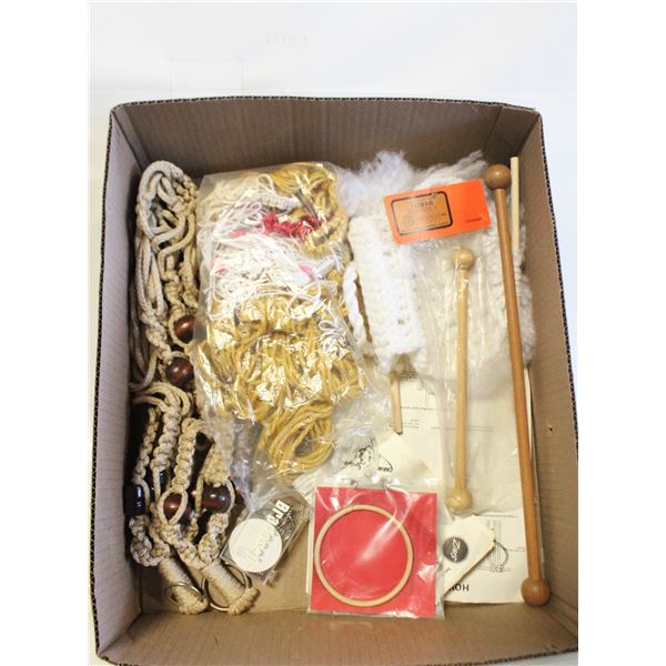 VINTAGE MACRAME SUPPLIES & UNFINISHED PROJECTS