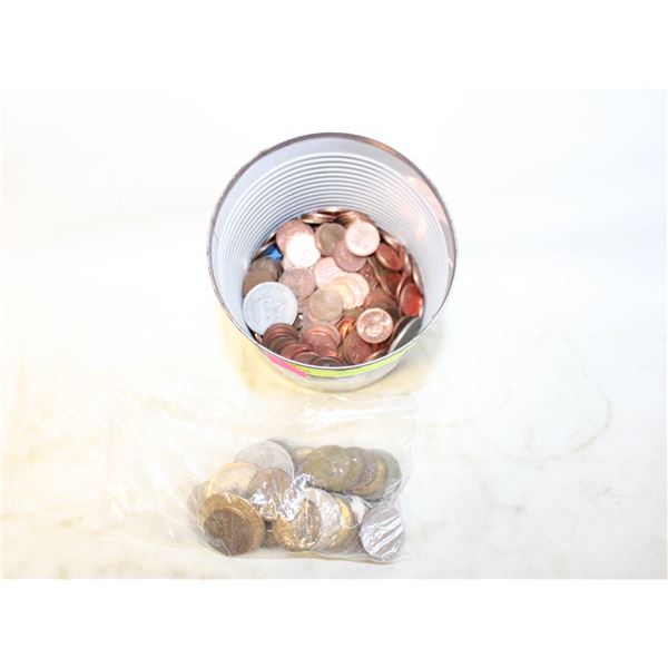 LOT OF WORLD COINS AND PENNIES