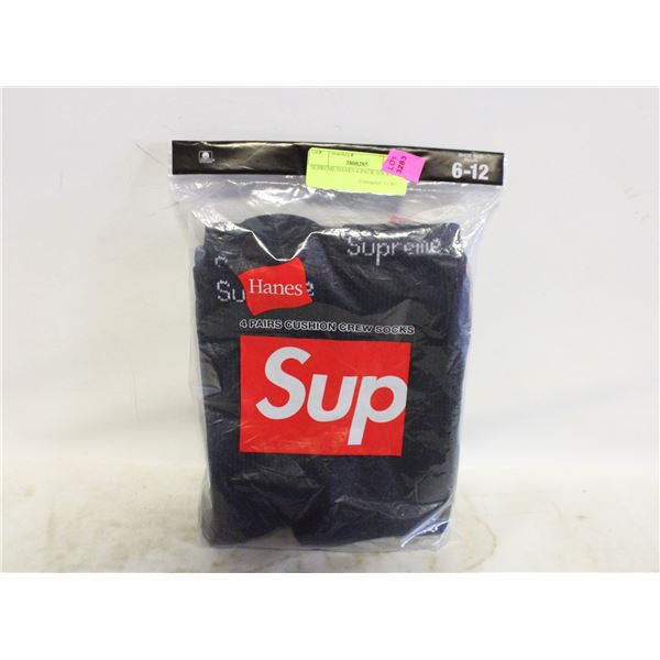 SUPREME/HANES 4-PACK SOCKS
