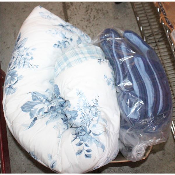 DUVET & COVER W/PILLOW CASES/BLANKET- QUEEN
