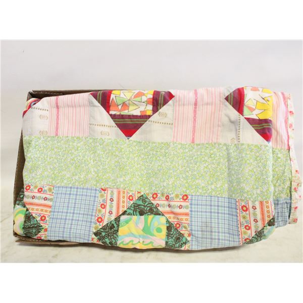 ESTATE HANDMADE PATCHWORK QUILT