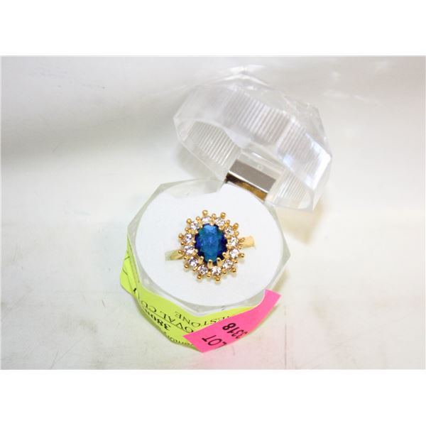 SIZE 7 GP OVAL CUT BLUE RHINESTONE