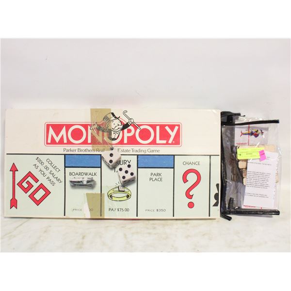 OLD MONOPOLY GAME IN BOX + NEW CARDS IN