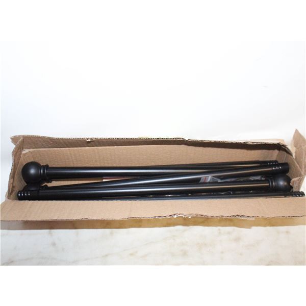 CURTAIN RODS - UP TO 72" - BLACK - 2 PACK