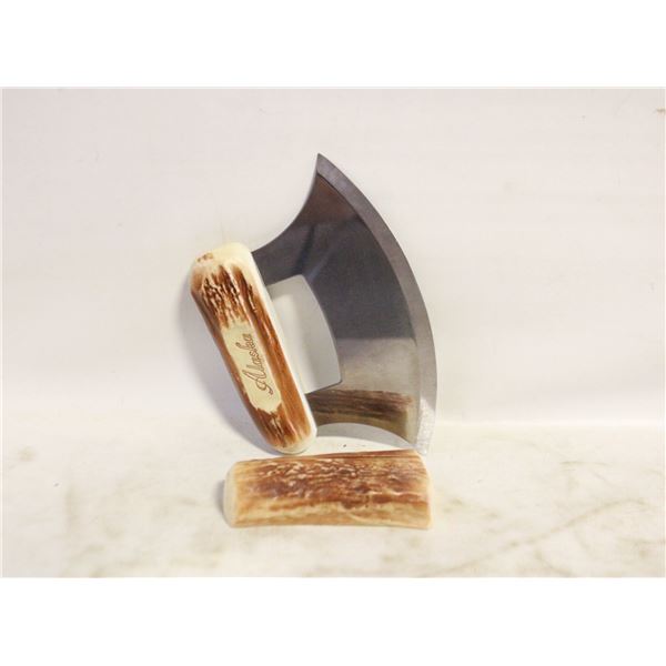 VINTAGE "ULU" KNIFE W/STAND