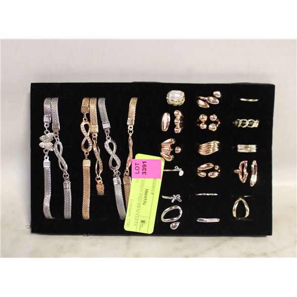 TRAY W/ RINGS AND BRACELETS AND RINGS