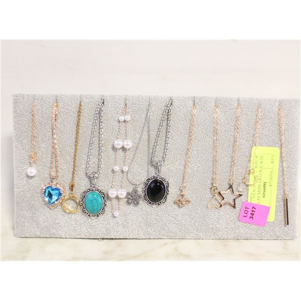 NEW JEWELRY DISPLAY STAND W/NEW 12 NECKLACES