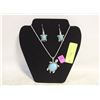 Image 1 : NEW JEWELRY DISPLAY W/ NECKLACE + EARRINGS