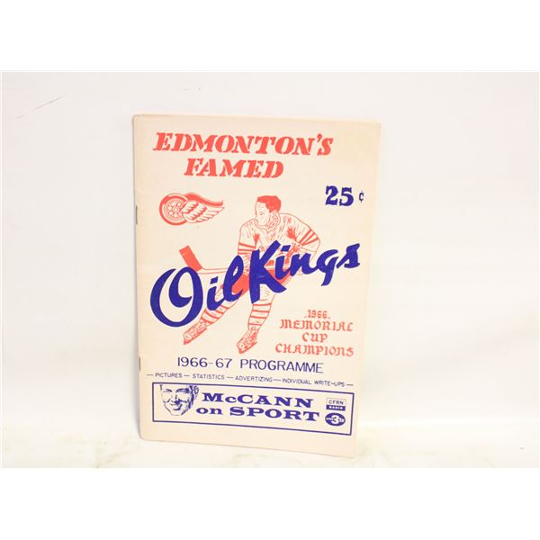 1966 OIL KINGS HOCKEY PROGRAM
