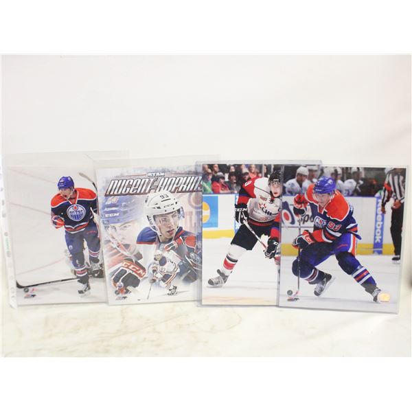 FOUR RNH OILERS 8X10 PHOTOS