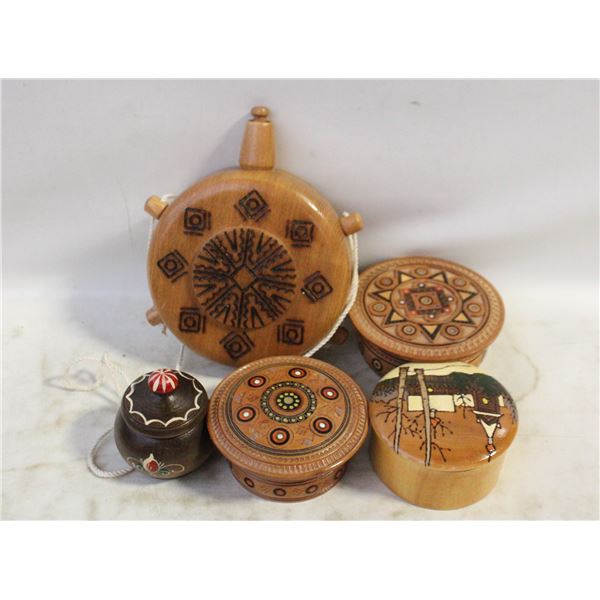 VINTAGE WOOD DECORATIVE BOX LOT