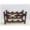 Image 1 : WOOD 6 BOTTLE WINE RACK- 15" X 8" X 9"