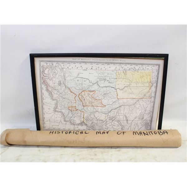 HISTORICAL MAPS MANITOBA AND MONTANA