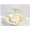 Image 1 : GLAZED CERAMIC WASHING PITCHER AND BOWL SIGNED