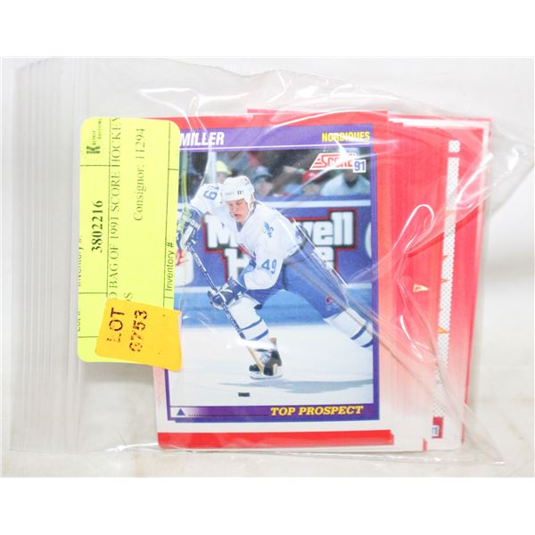 MIXED BAG OF 1991 SCORE HOCKEY CARDS