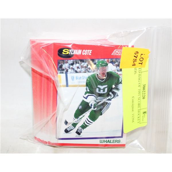 MIXED BAG OF 1991 SCORE HOCKEY CARDS