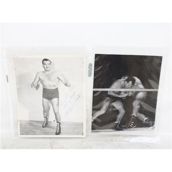 TWO WRESTLING PHOTOS WHIPPER