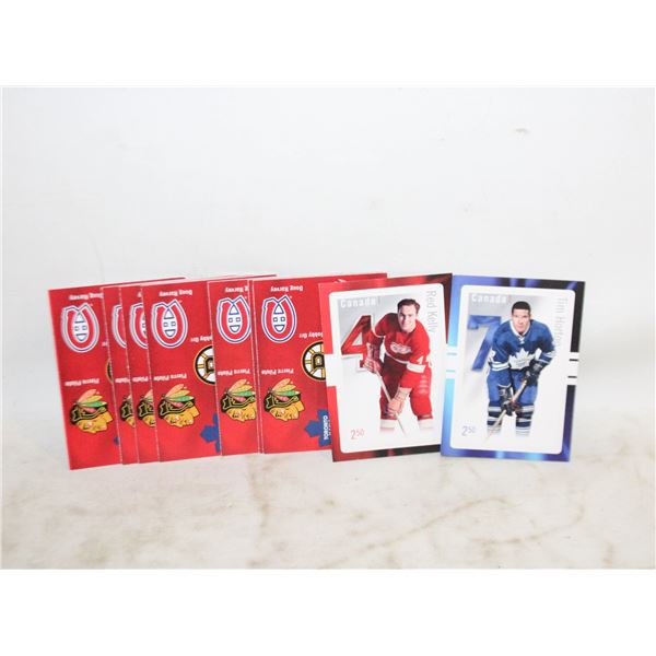 LOT OF 9 ORIGINAL 6 HOCKEY STAMPS