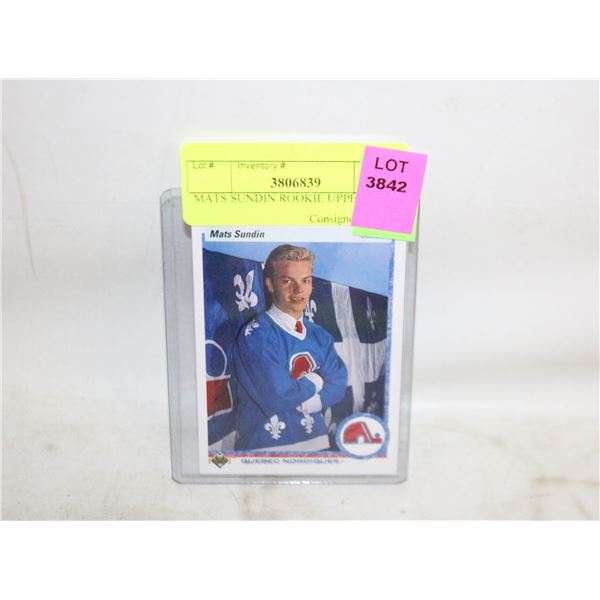 MATS SUNDIN ROOKIE UPPERDECK