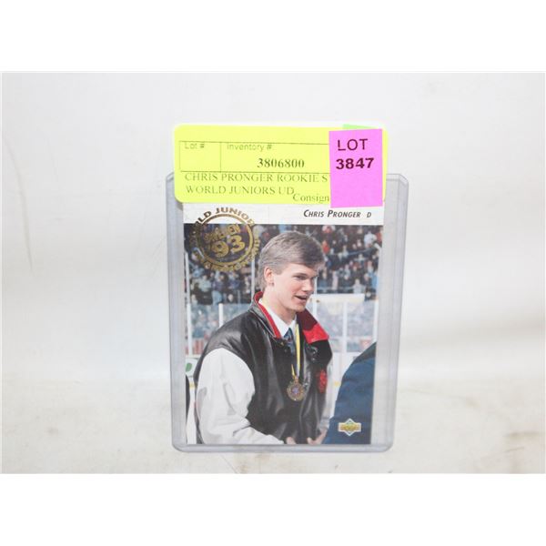 CHRIS PRONGER ROOKIE SWEDEN 93 WORLD JUNIORS UD