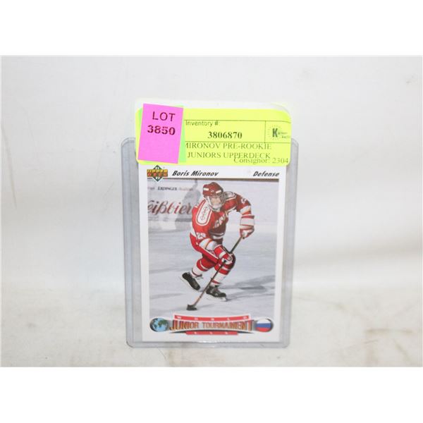 BORIS MIRONOV PRE-ROOKIE WORLD JUNIORS UPPERDECK
