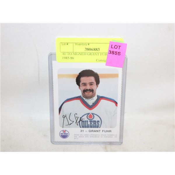 AUTO-SIGNED GRANT FUHR OILERS 1985-86