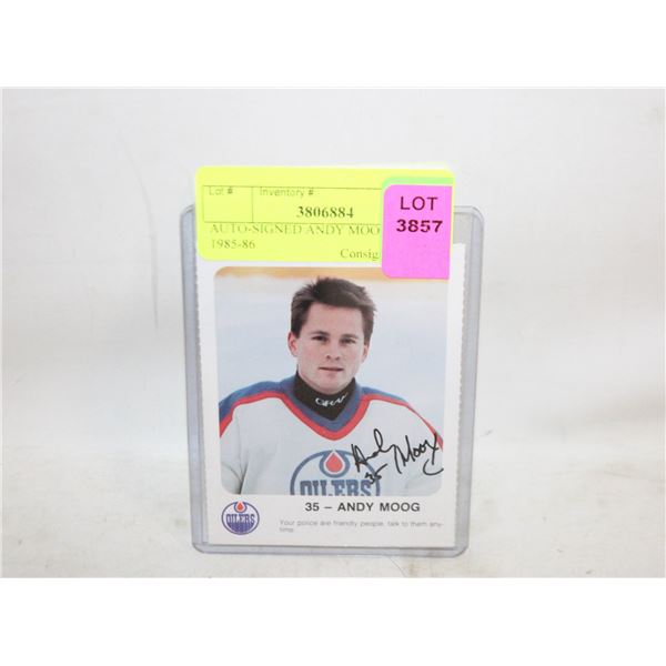 AUTO-SIGNED ANDY MOOG OILERS 1985-86