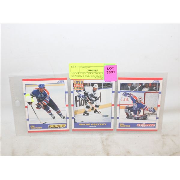 3 SCORE LEADERS GRETZKY ESA SHADOW RANFORD STOPPER