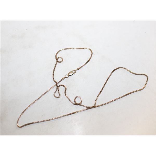 GOLD FILLED BOX LINK NECKLACE 23"