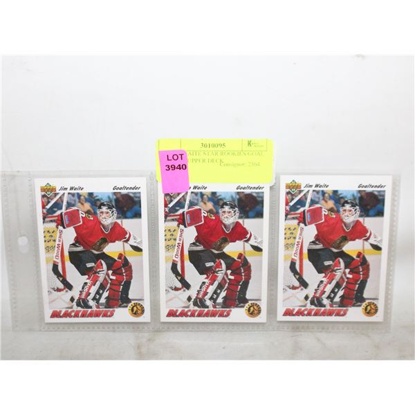 3X JIM WAITE STAR ROOKIES GOAL TENDER UPPER DECK