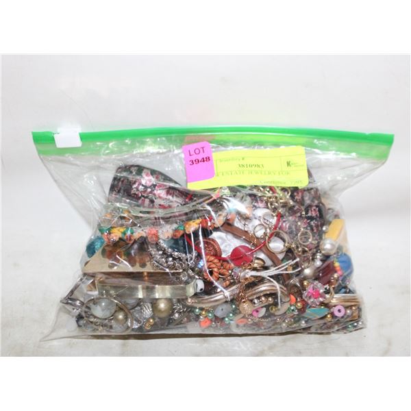 BAG OF ESTATE JEWELRY FOR