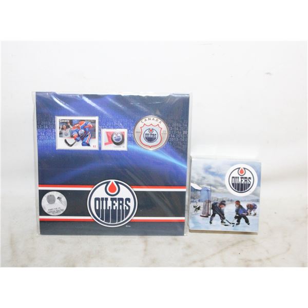 OILERS $10 COIN AND STAMP LOT