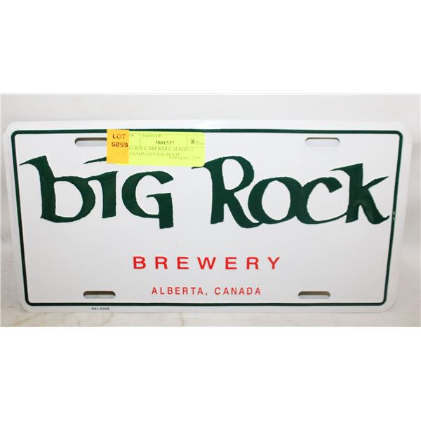 BIG ROCK BREWERY ALBERTA CANADA LICENSE PLATE