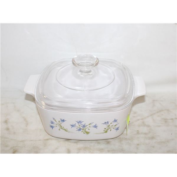 2 LIDDED BLUE DUSK CORNING-WARE CASSOROLE DISHES