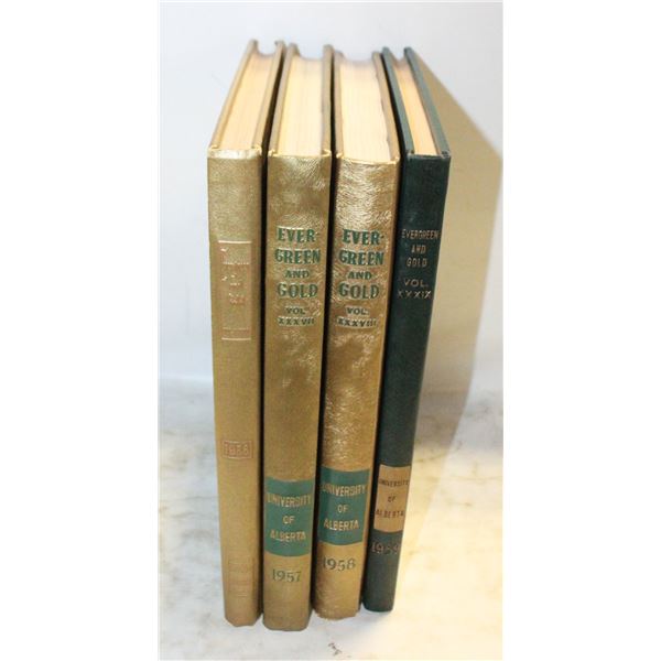U OF A YEARBOOKS- 1956-1959- LOT OF 4