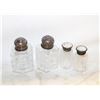 Image 1 : ANTIQUE STERLING SILVER TOPPED S & P SHAKERS