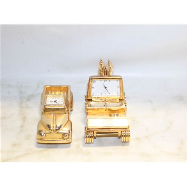 2 GOLD PLATED QUARTZ AUTOMOBILE