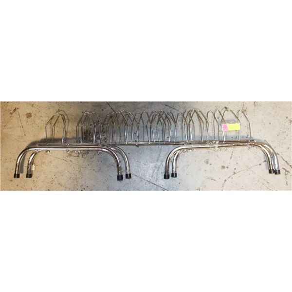 CHROME FOLDING SHOE STORAGE RACK- LOT OF 2