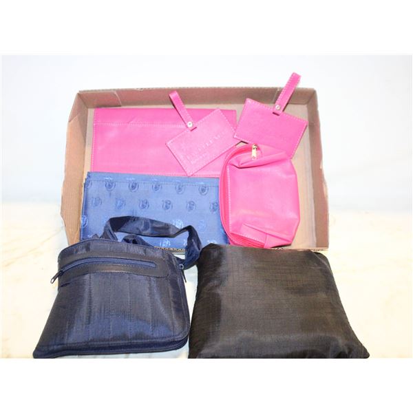 WALLETS/LUGGAGE TAGS/ASSORTED ITEMS- BOX LOT