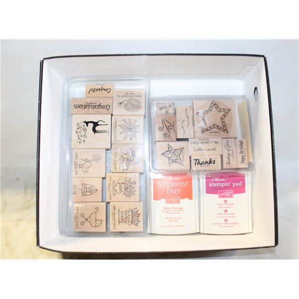 FLAT OF STAMPIN UP! STAMPS + INK (ASSORTED)