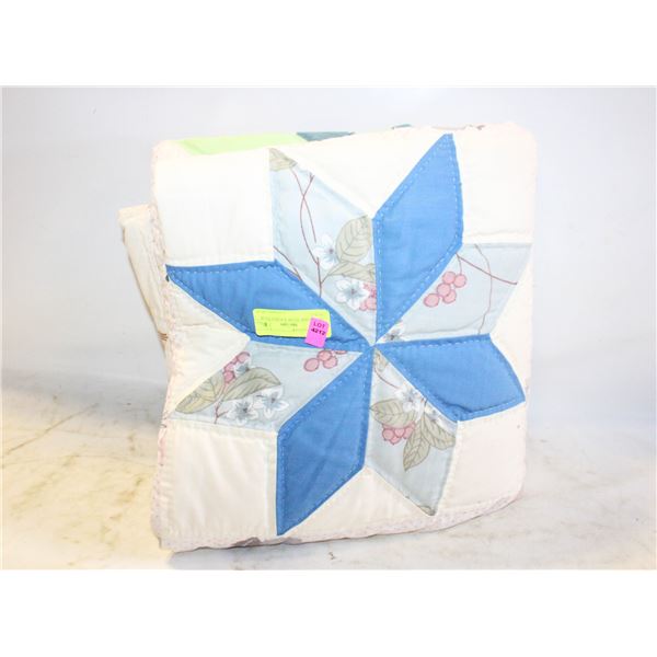 NEW HOME-MADE 8-POINT STAR QUILT,